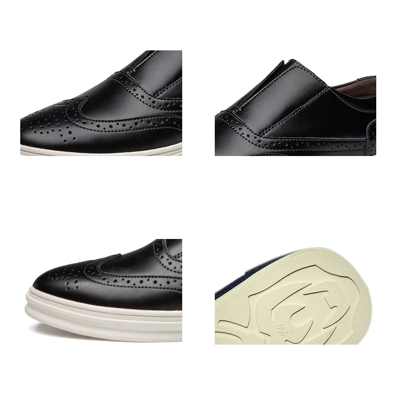 Respirant Hommes Homme Glissement Plein vin Sur Automne Rouge Décoratifs À Chaussures La Air Faits Noir Plat Main Mocassins Printemps marron Cuir Brogue En Casual Ngouxm Ow56fUqw