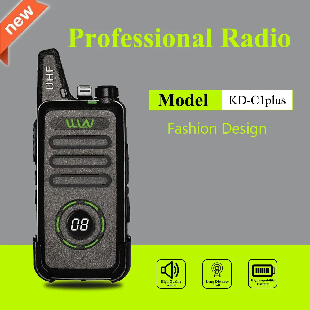 2 шт. Новинка WLN KD-C1plus мини рация KD-C1 plus UHF 400-520MHz тонкий приемопередатчик двухстороннее радио KD-C1 обновлен