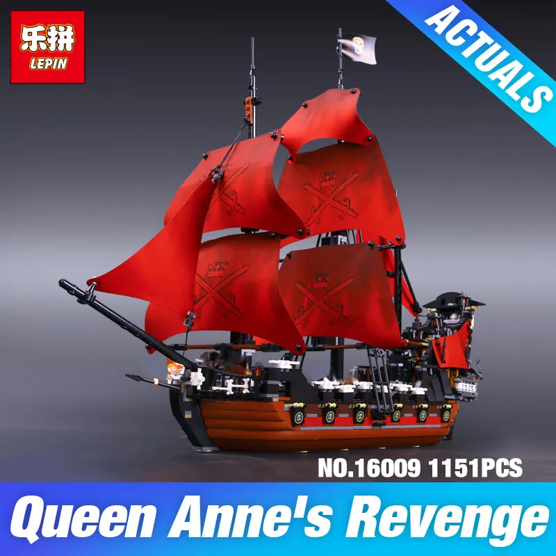 

LEPIN 16009 Caribbean Queen Anne's revenge Pirates 16006 The Black Pearl 16018 Ghost Pirate Toys Building Blocks 4195 Boy's Gift