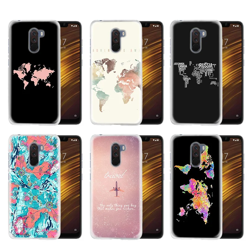 

Fundas Case Cover Clear Hard Plastic for Xiaomi Redmi Note 7 5 5A 6 6A Plus S2 Mi 8 SE A1 A2 lite World Map Travel Plans Coque