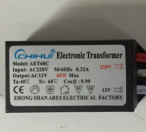 10pcs/lot High-quality 60W AC 220V-12V Halogen Light Lamp LED Driver Power Supply Converter Electronic Transformer sjzo all new high performance frequency converter ac drive vfd soft starter 220v single phase 1 5kw 7a current zq200m 1r5g1b