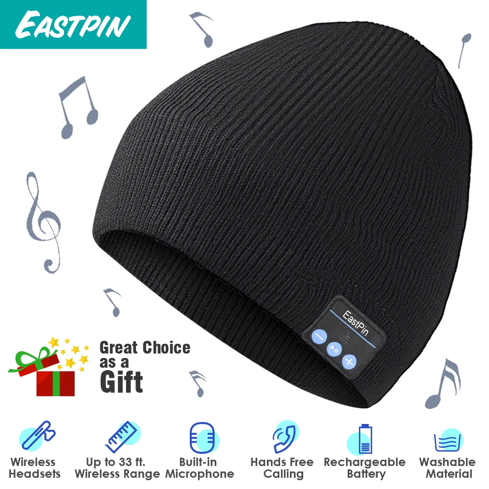 سماعة لاسلكية تعمل بالبلوتوث قبعة الشتاء قبعة ، سماعات الرأس القابلة للإزالة ، قابل للغسل ، يناسب الرياضة في الهواء الطلق ، التزلج ، الجري ، ...