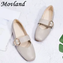 Movland-Spring&summer 2018 new pure handmade Square toe products flat bottomed real leather women's fashion Casual shoes,2 color Movland-Spring&summer 2018 new pure handmade Square toe products flat bottomed real leather women's fashion Casual shoes,2 color