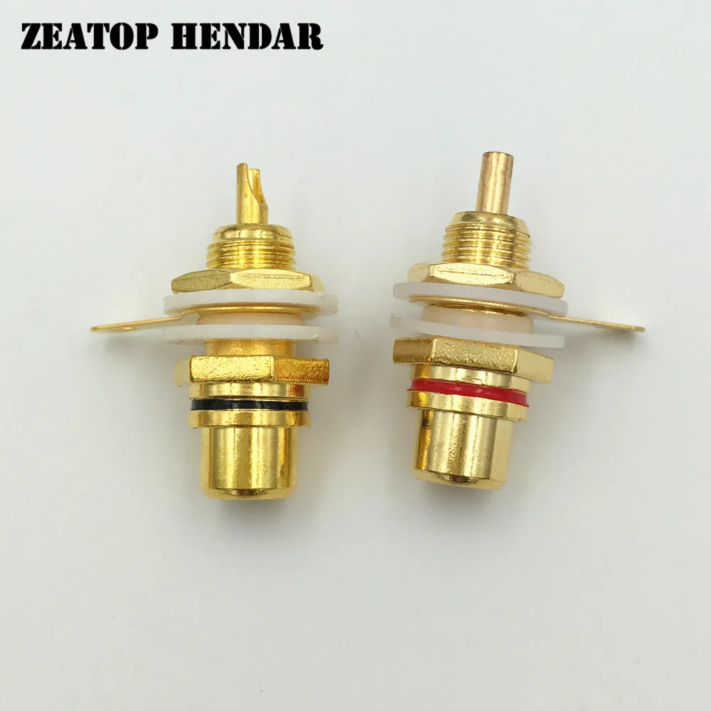 8Pcs New Gold Plated Binding Post Female RCA Phono Jack Panel Mount