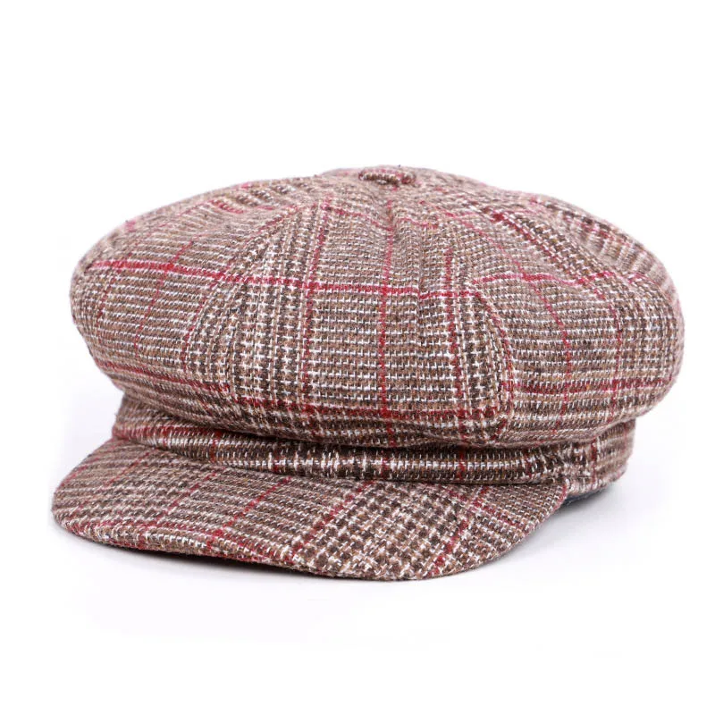 

Women's Men Cap cotton Retro Spring Solid Plain Octagonal Cabbie Newsboy Cap Men Ladies British Style Chic Vintage Cap