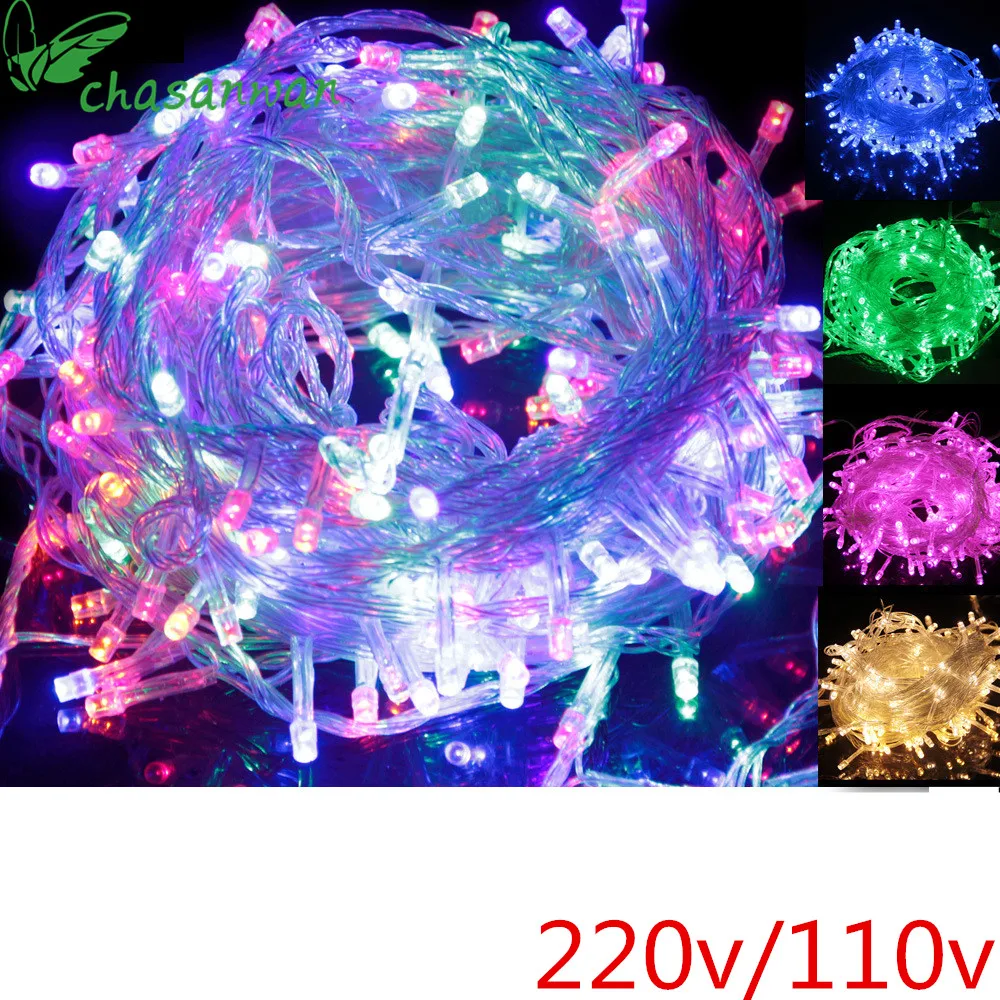 

CHASANWAN 10 m 100 lights 110V / 220v LED string lights christmas decorations for home christmas tree decorations navidad natal.