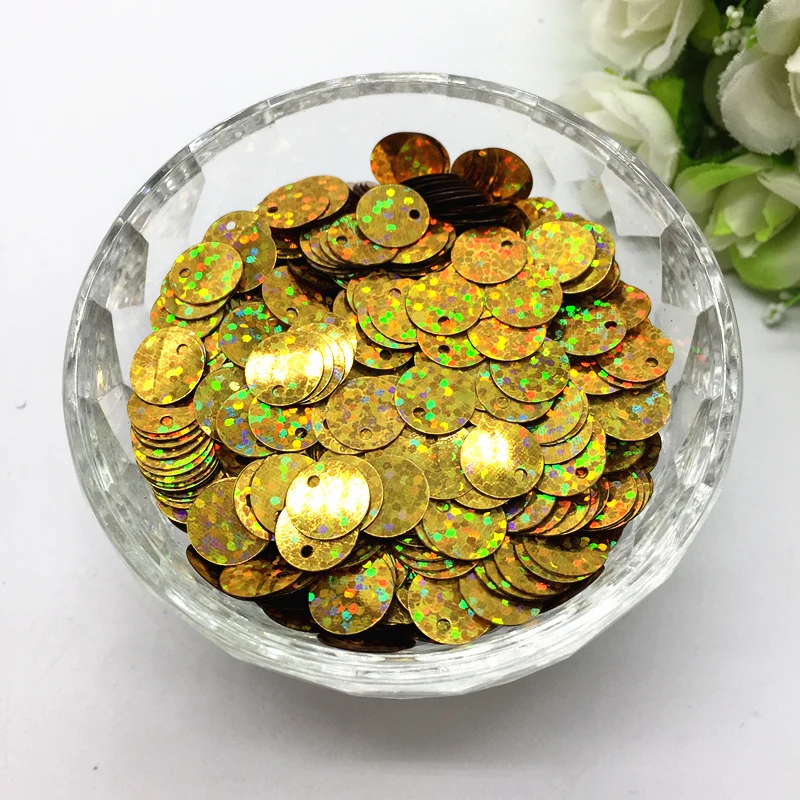 

Approx 350pcs(10g) 10mm Round Sequins Loose Sequins Paillette Sewing For Wedding Craft Cloth Cap Home Decoration #31Golden