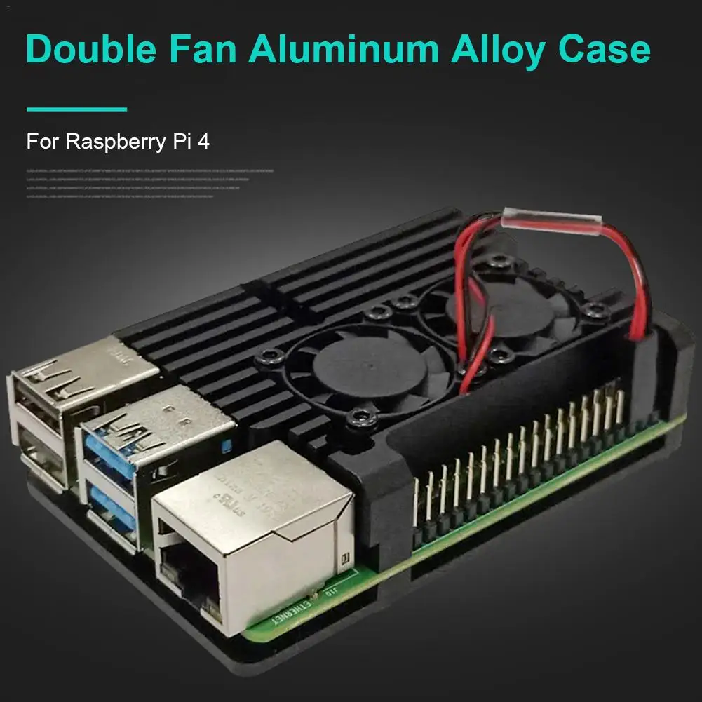 

Heat Cooling Case Aluminum Enclosure For Raspberry Pi 4 With Cooling Fan Hex Wrench