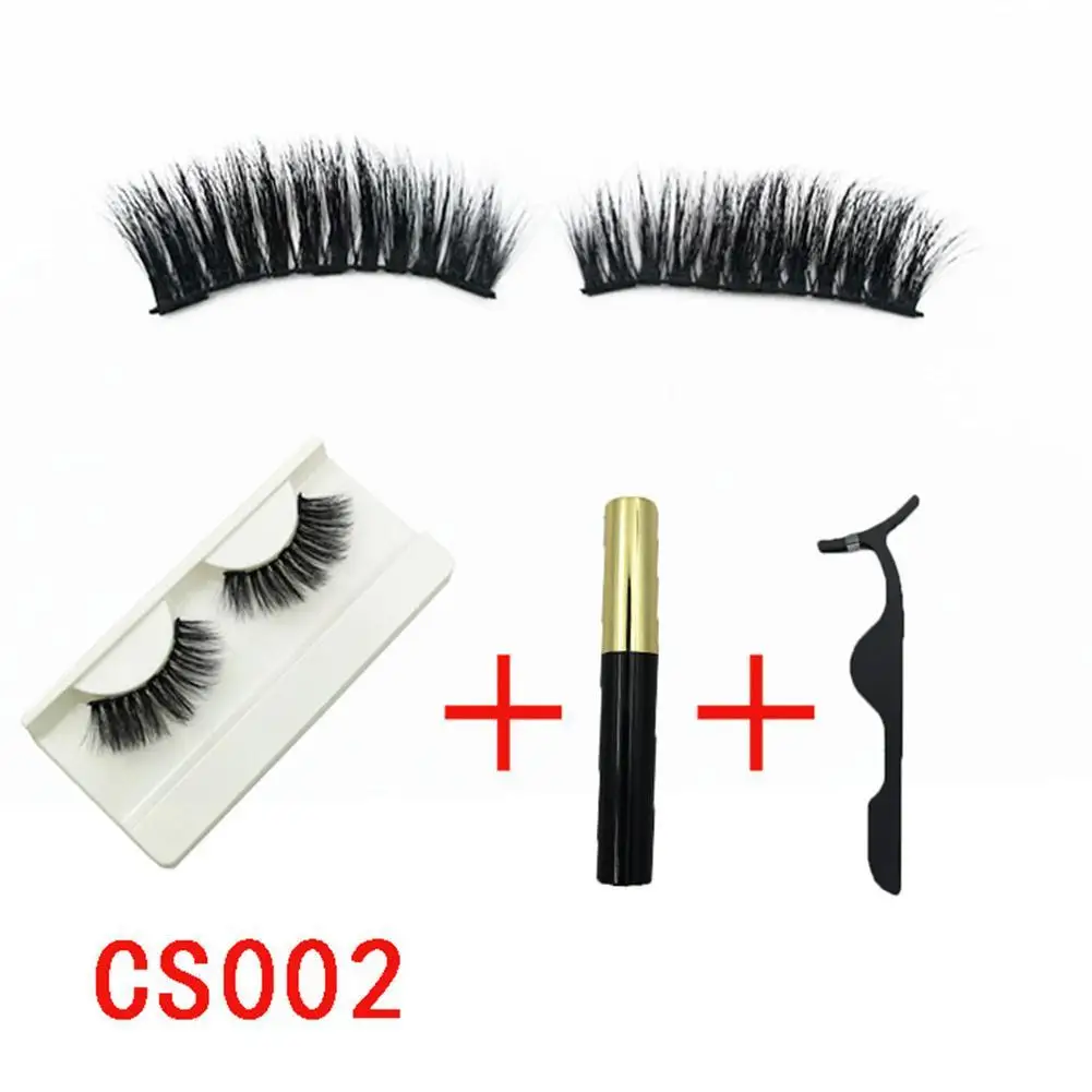 3pcs/set Magnetic eyelashes with Magnetic Eyeliner Eyelash applicator 3D natural false eyelashes Kit magnet false eye lashes