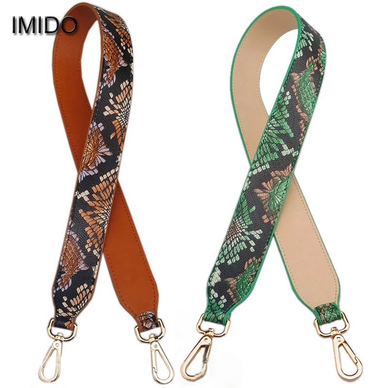 IMIDO 105cm Leather Handbag Belt Bag Strap Wide Shoulder Bag Strap Replacement Flower Accessory Parts Brand Design Black STP034 IMIDO 105cm Leather Handbag Belt Bag Strap Wide Shoulder Bag Strap Replacement Flower Accessory Parts Brand Design Black STP034
