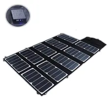 65W 2 Port DC USB Solar Charger with High efficiency Portable Foldable Solar Panel PowermaxIQ Technology