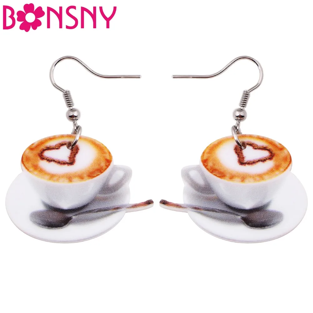 Bonsny эффектные акриловые сердца кофейные искусственные Длинные Новые украшения