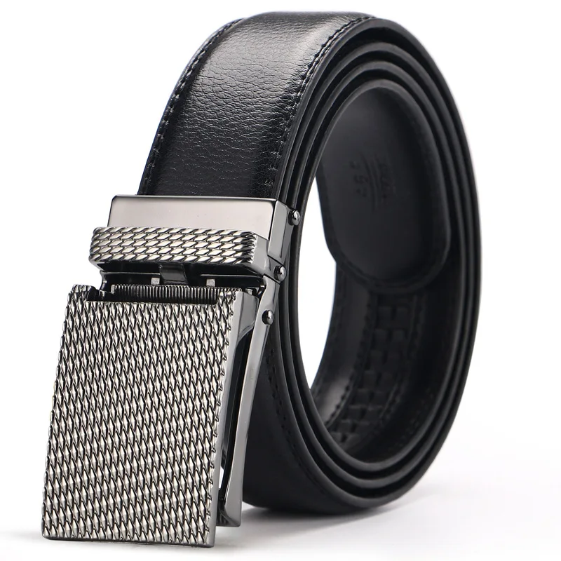 Men's ratchet click belt genuine leather dress belt for men jeans ...