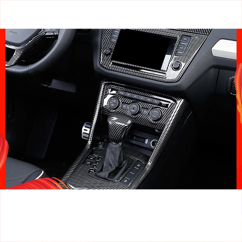 

Lsrtw2017 Carbon Fiber Abs Car Central Control Decorations Window Control Panel for Volkswagen Tiguan 2017 2018 2019 2020