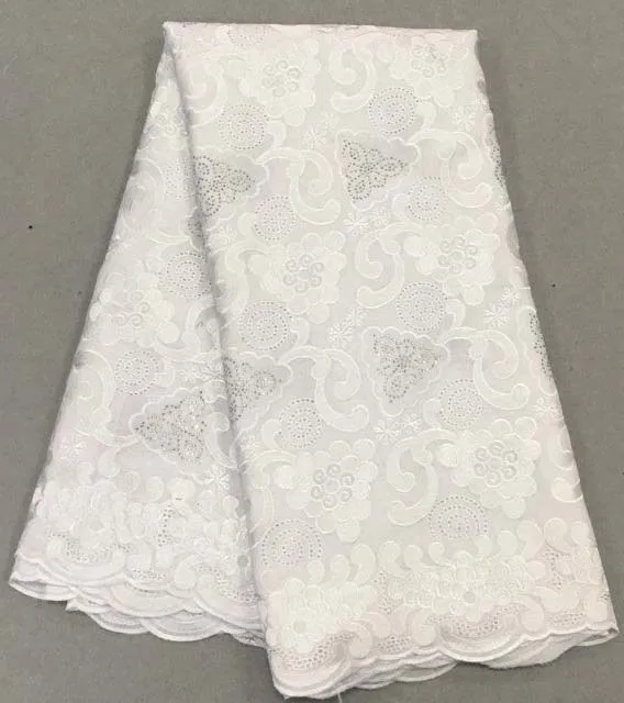 

Hot Sale African Cotton Swiss Voile Lace Fabric High Quality With Stones Swiss Voile Lace In Switzerland African Lace Fabric