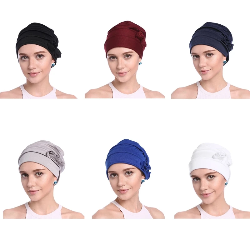 

Women Ruffle Chemo Turban Headband Scarf Beanie Cap Hat for Cancer Patient