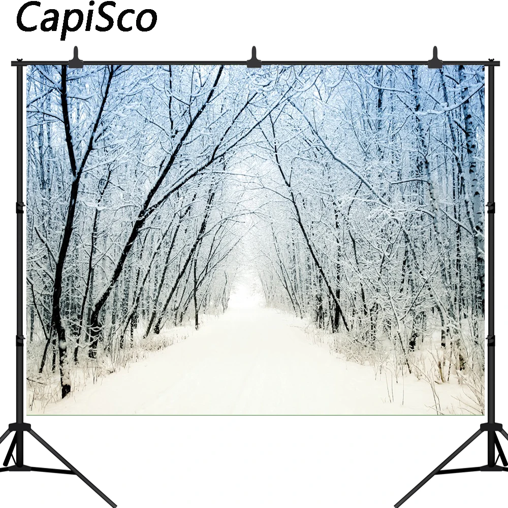 

Capisco Christmas Photography Backdrops Printed Photo Studio Props Winter Snow Scenery Wedding Photobooth Photo Background