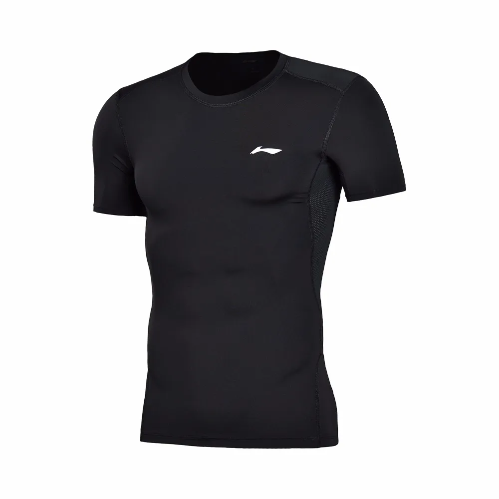 Li-Ning, Мужская Профессиональная тренировочная футболка, слой, облегающая, быстросохнущая, дышащая подкладка, удобная спортивная футболка, топы AUDN015 MTS2712