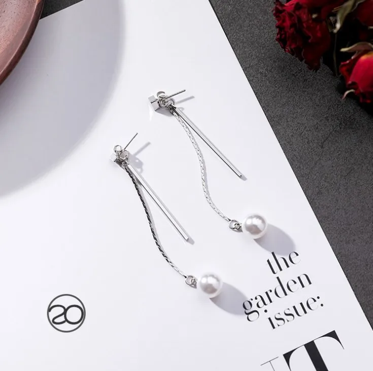 Корейские модные длинные висячие серьги с искусственным жемчугом и кисточками для женщин, винтажные геометрические ювелирные изделия в форме сердца, подарки для невесты на вечеринку - Окраска металла: style-20