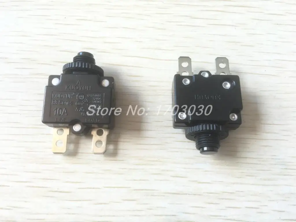 10 pcs 10A amp RESET BUTTON FUSE thermal overload fusein Switches from