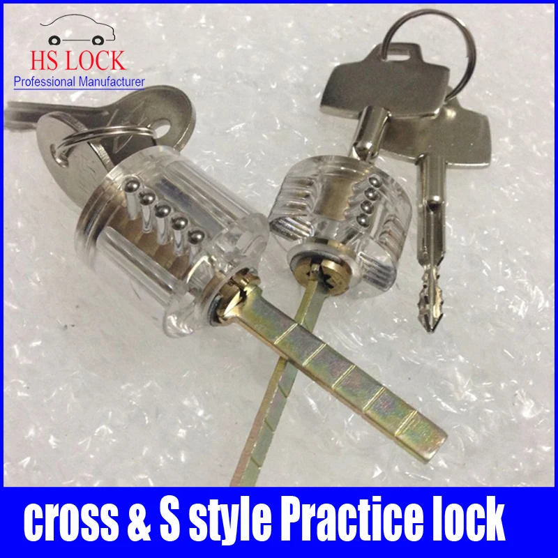 

Cutaway Cross Lock Transparent Lock Training Skill Professional Visable Practice Padlocks Lock Pick For Locksmith