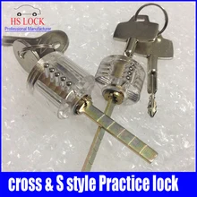 Cutaway cruz Lock cerradura transparente formación habilidad profesional visible práctica candados selección de la cerradura para cerrajería