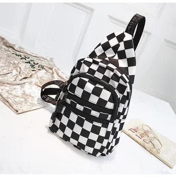 

Women Men Unisex Chest Pack Lattice Checkerboard Fanny Pack Waist Bag Female Shoulder Belt Bag New Plaid Hands Free Bag Fashion
