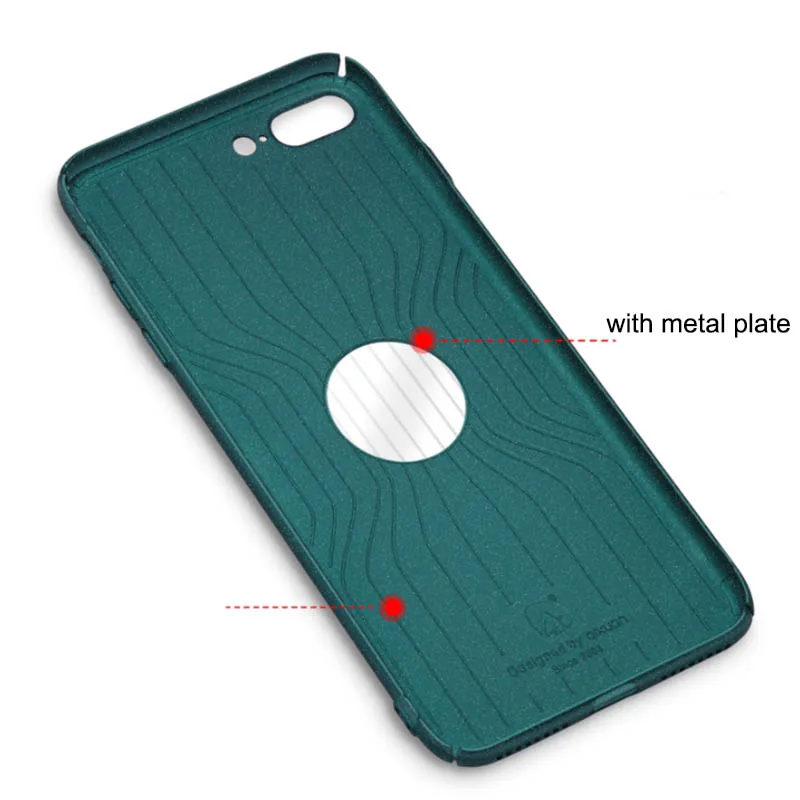 Чехол Aixuan для iPhone 7, автомобильный держатель, Магнитный чехол для iPhone 8, 7 Plus, пластиковая металлическая пластина, Защитная крышка+ пленка для экрана