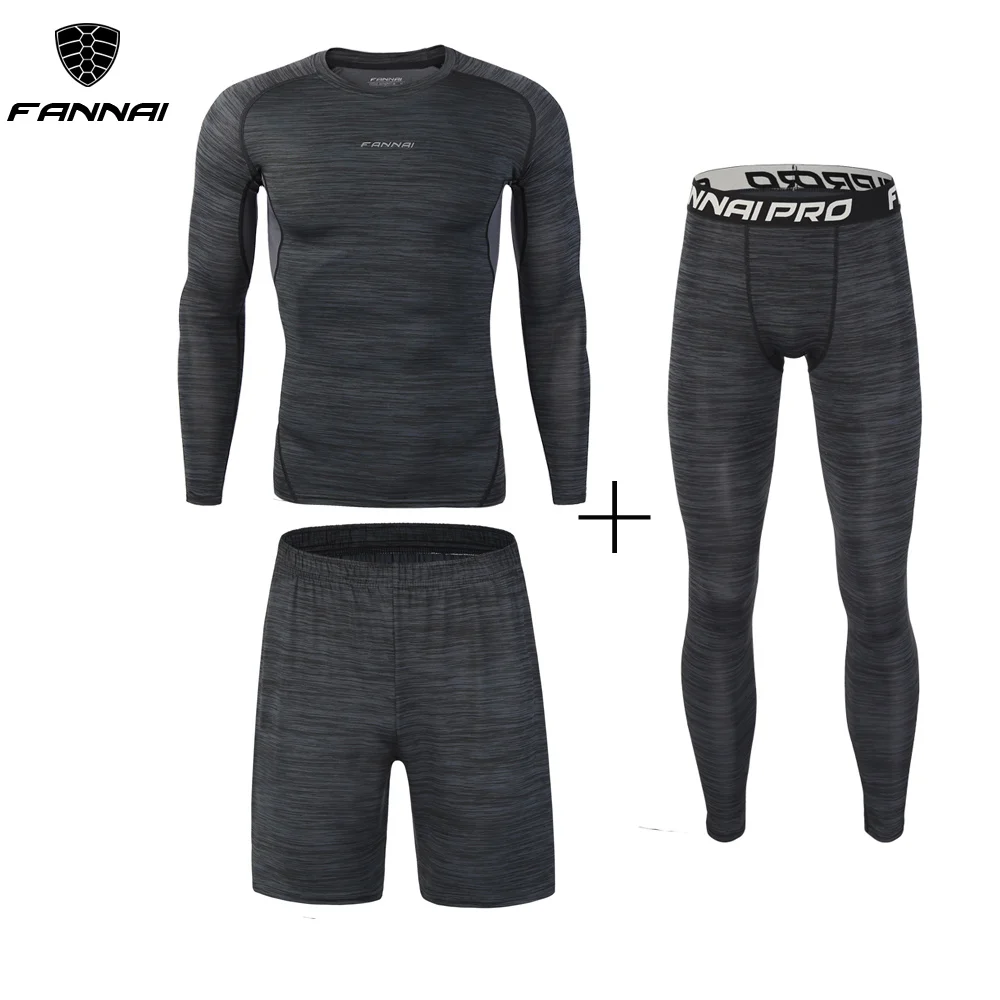 Mens Compression Pants Set Workout Fitness Sportswear Bodybuilding Tight Long Sleeves Shirts Leggings Suit Three Pieces Chothing Mens Compression Pants Set Workout Fitness Sportswear Bodybuilding Tight Long Sleeves Shirts Leggings Suit Three Pieces Chothing