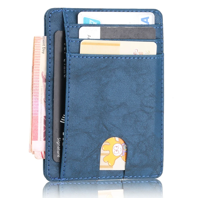 Новый для мужчин винтаж кредитной держатель для карт Блокировка кожаный бумажник унисекс информации о безопасности кошелек