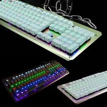 Wired 104 Keys K-26 Usb Mixed LED Backlit illuminated Gaming Mechanical Keyboard Gamer Ergonomic Multimedia Blue / Black Switch
