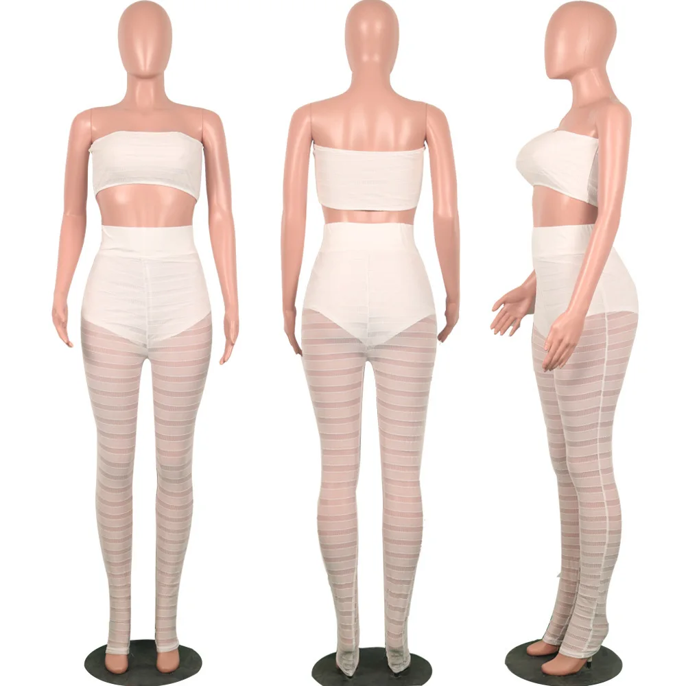 Плюс размер S-3XL 3 шт. комплект для женщин Кардиган укороченный топ и брюки прозрачная пляжная одежда женские три наряды спортивный костюм