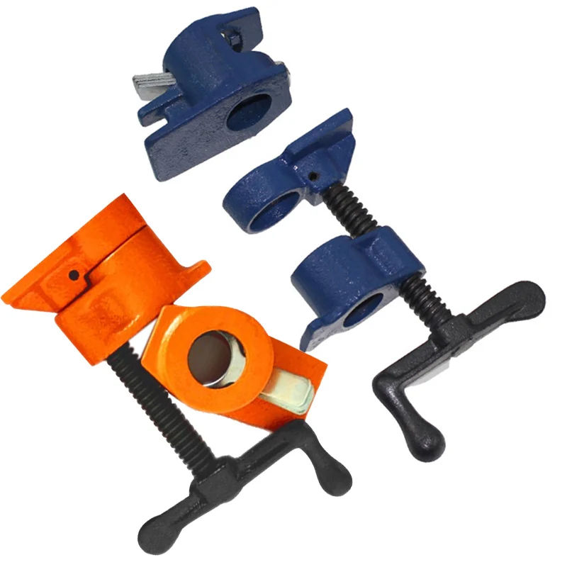 

Cast Iron Wood Gluing Pipe Clamp Quick Release 1/2 3/4Inch Clip Set Woodworking Tool QP2