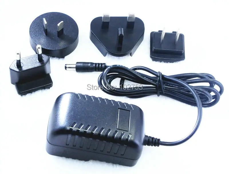 5PC Free shipping 12V 1000mA 1a Interchangeable ac dc power adapter