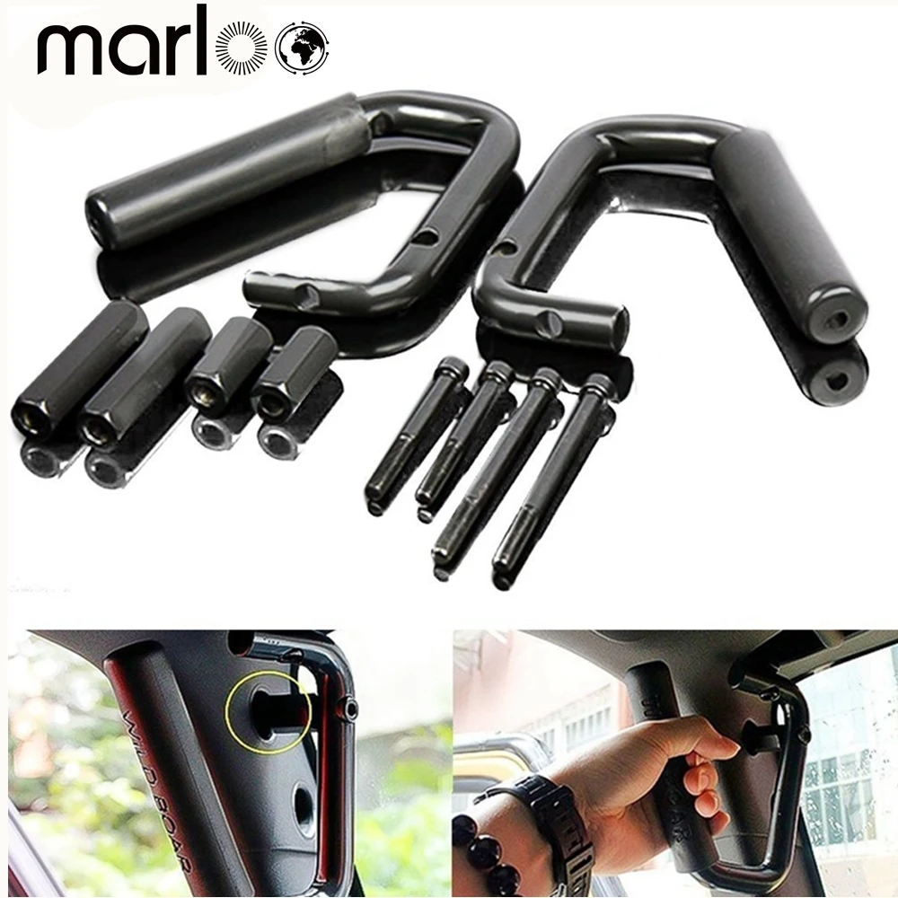 2x Red Solid Steel Front Grab Handle For Jeep Wrangler 2007-2017 2x Red Solid Steel Front Grab Handle For Jeep Wrangler 2007-2017
