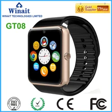 GT08 GSM smart watch phone with touch display and camera for both android and ios phone watch free shipping
