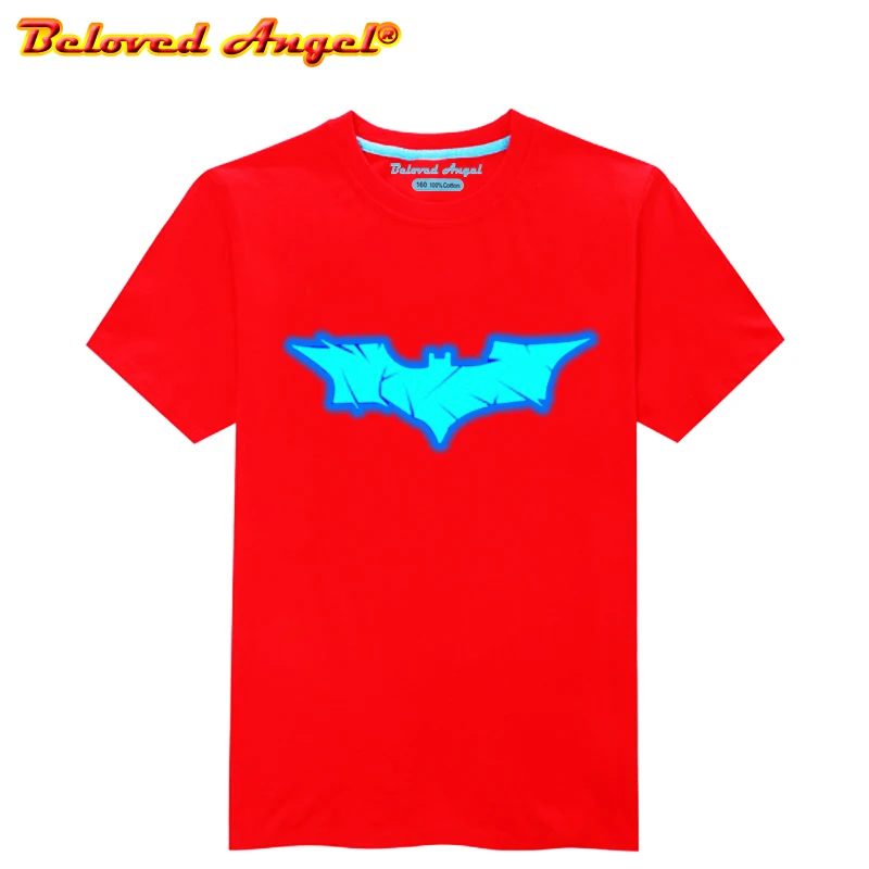 

Glow In Dark Luminous Fluorescent Superhero T Shirt for Kids Boys Girls Summer T-shirt Avengers Clothes Child Unisex Casual Tops