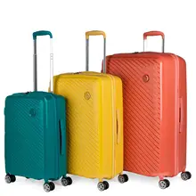 Itaca модель Дунай набор из 3 чемоданов жесткий 4 Колеса Тележка полипропиленовый замок TSA 760000