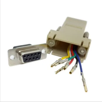 

10pcies/lot DB9 Female to RJ45 Female DB9 to RJ45 Adapter Connector rs232 modular cab-9as-fdte to rj45 db9 for cisco router