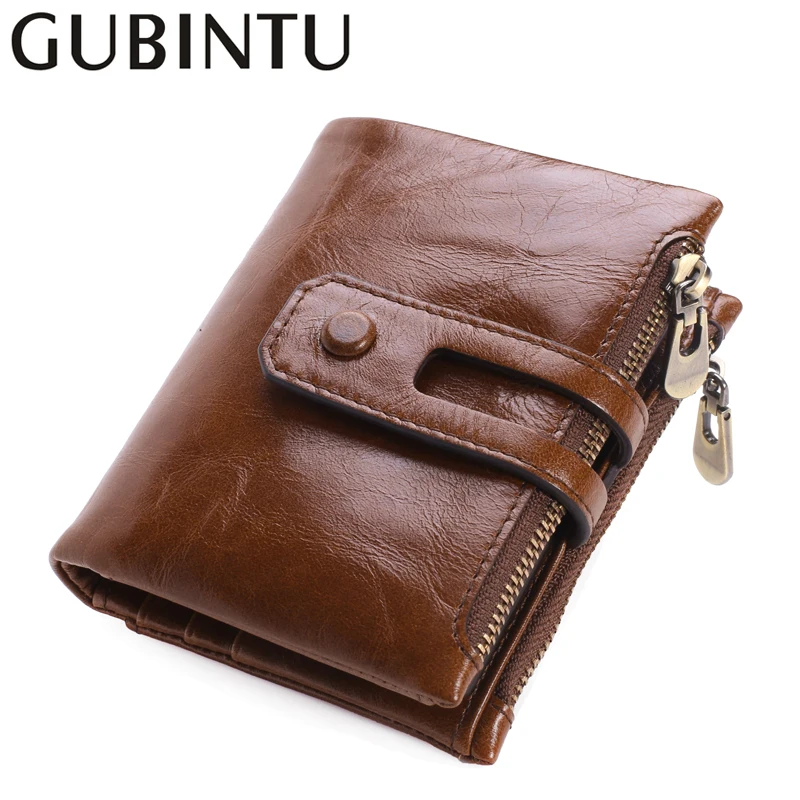 

Fashion Genuine Leather Men Wallets Gentle Zipper Coin Pocket Card Holder Wallets Black Wallets For Men