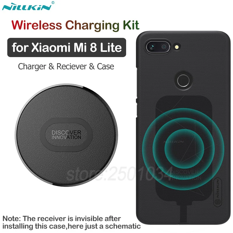 

Nillkin for Xiaomi Mi 8 Lite Qi Wireless Charging Kit Wireless Charger+Type C Charging Receiver+Matte Case for Xiaomi Mi8 Lite