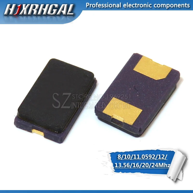 

100pcs 8Mhz 10Mhz 11.0592Mhz 12Mhz 13.56Mhz 16Mhz 20Mhz 24Mhz 2Pin 5032 smd quartz resonator Crystal new original hjxrhgal