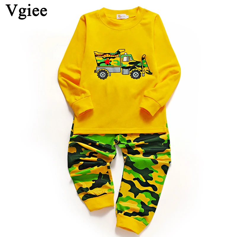 

Vgiee Kids Clothes Cotton Full Cartoon for Big Truck Print Cotton O-Neck Children Boy Clothings 2019 Autumn Winter Clothes CC219
