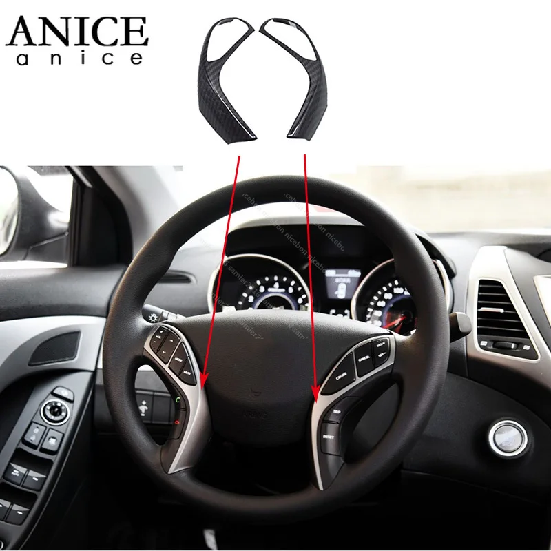 

Carbon fiber color Steering Wheel Frame Decorator for HYUNDAI Elantra 2011-2015