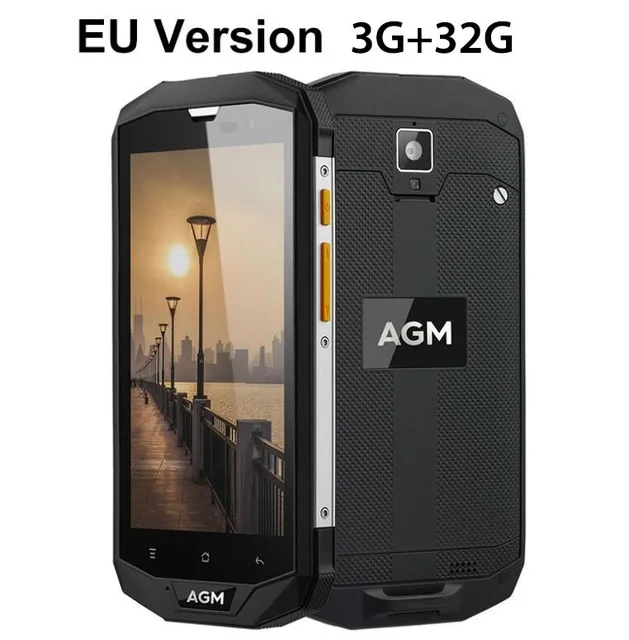 AGM A8 4G LTE смартфон IP68 Водонепроницаемый противоударный Android 7.0 5.0 дюймов msm8916 4 ядра 3 GB Оперативная память 32 GB встроенная память NFC 1 3. 0mp 4 050 мАч - Цвет: Black-EU