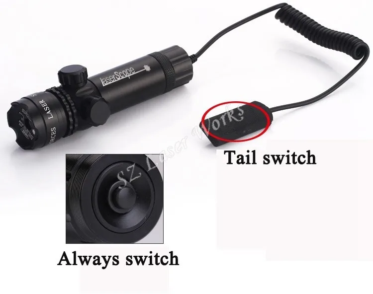 Бесплатная доставка Красная Зеленая точка зрения лазерный прицел в том числе 11 мм и 20 мм крепления с тактический переключатель хвост для