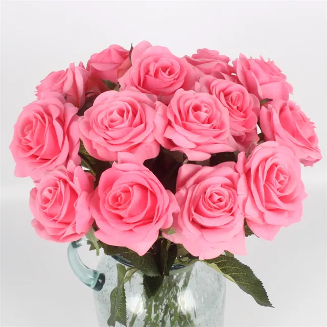 Free Shipping(11pcs/Lot) Fresh rose Artificial Flowers Real Touch rose