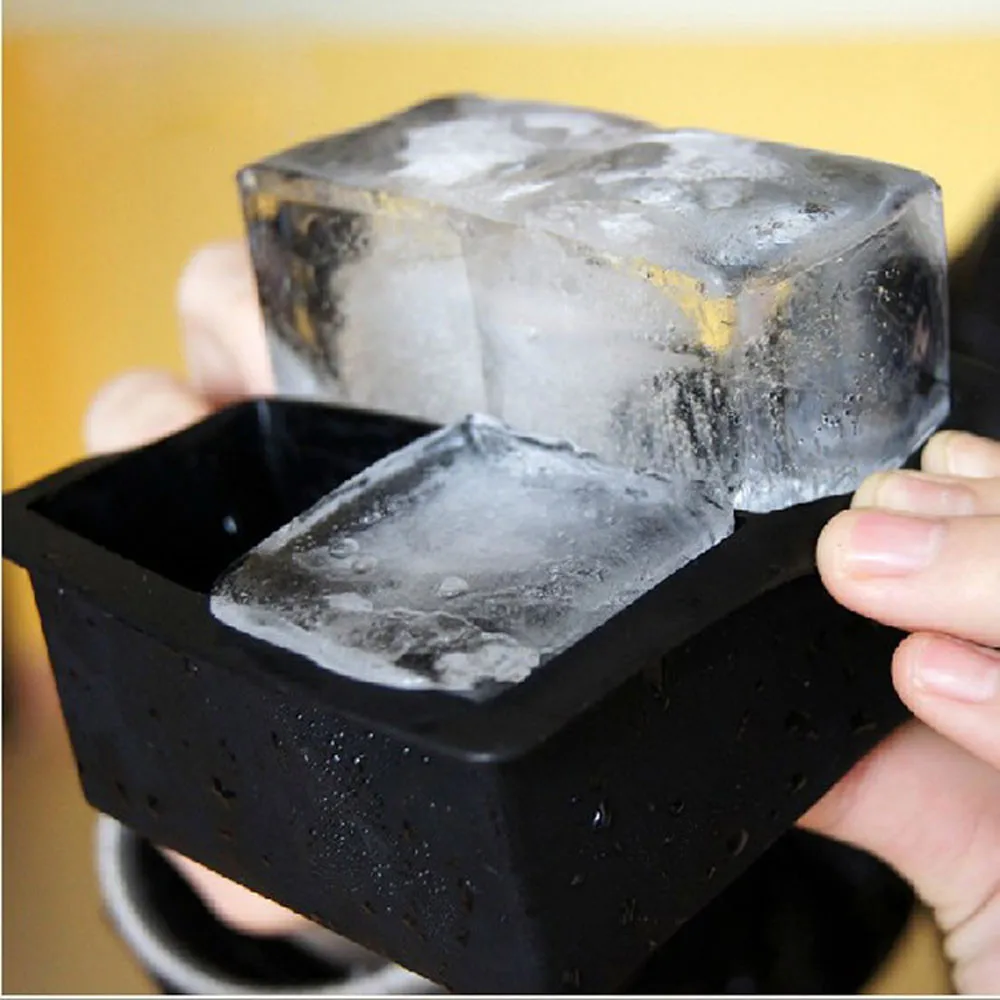 Формователь кубиков форма для мороженого 4-полость большие силиконовые напиток кубика льда Пудинг для желе для мыла прессформы ложемент Прямая 20