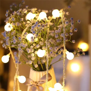 

3.5M 20 LED Dragon Ball Battery Operated LED String Lights for Garland Party Wedding Decoration Christmas Flasher Fairy Lights