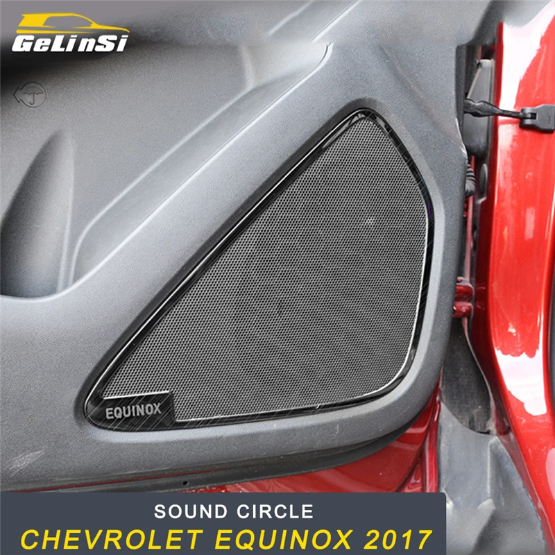 

GELINSI Loudspeaker Sound Circle Cover Trim Frame Sticker Interior Accessories for Chevrolet Equinox 2017 Car Styling